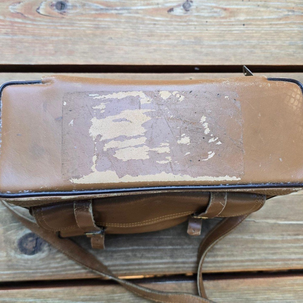 Vintage Perrin California Leather Camera Bag Brown Cowhide No. 605 - Mid Century - Picture 4 of 7